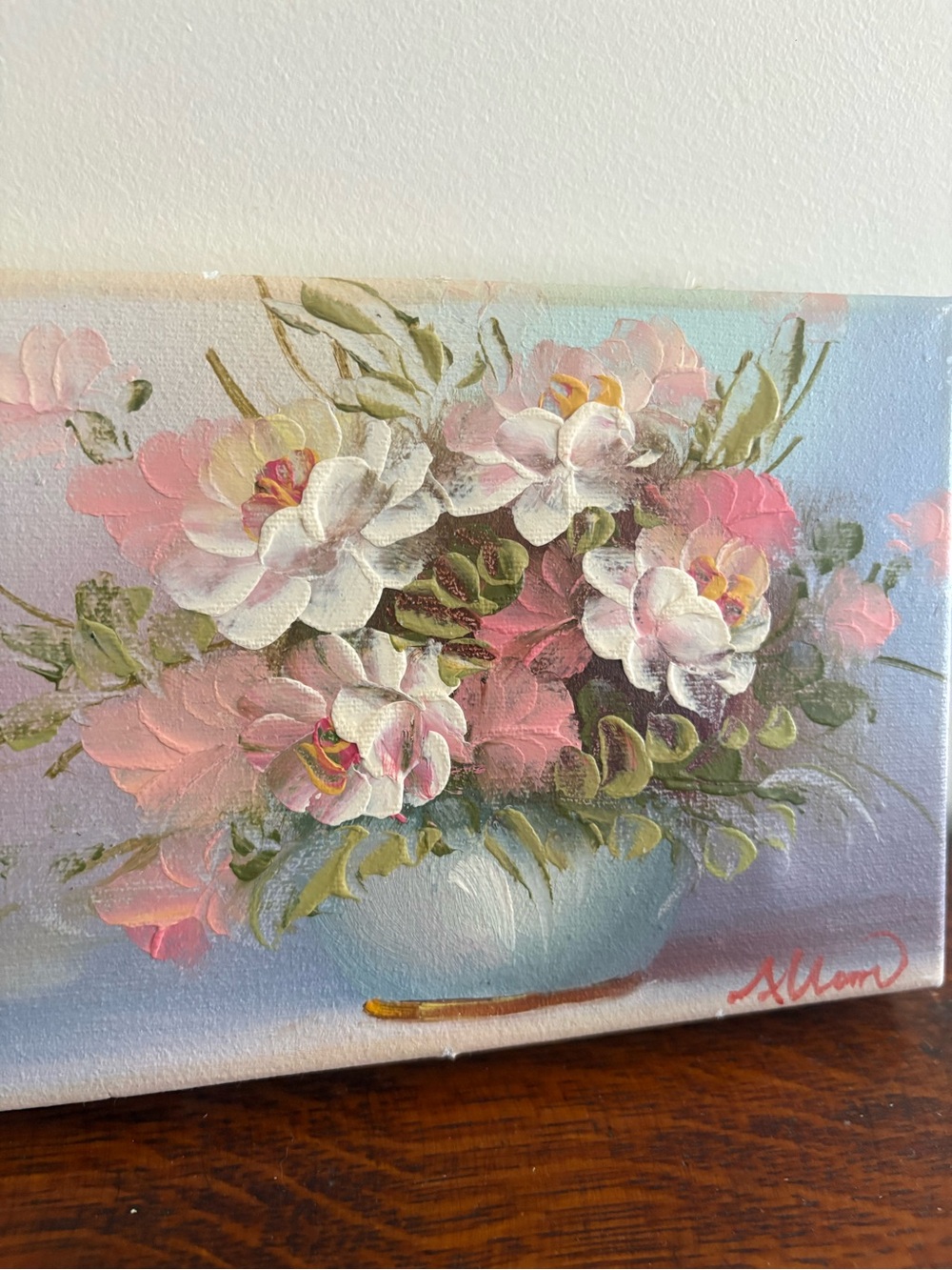 Floral Pastel Original Painting Signed Allan